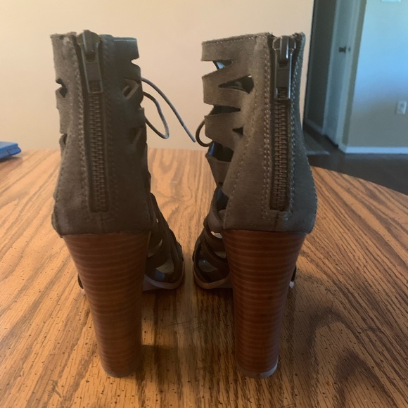 Suede Cut Out Peep Toe Bootie - Picture 4 of 7